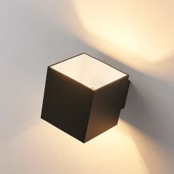 Arcchio vegglampe Zuzana, kantet, svart, G9, 10 cm bred