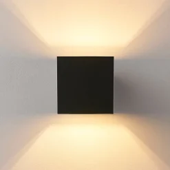 Arcchio vegglampe Zuzana, kantet, svart, G9, 10 cm bred