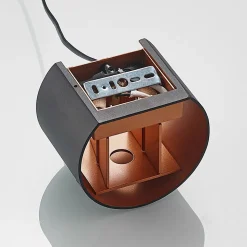 Arcchio vegglampe Zuzana, rund, svart, støpsel, 13 cm