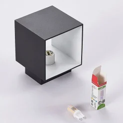 Arcchio vegglampe Zuzana, sett med 2 stk, svart, G9, 10 cm bred