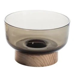 Artemide Bontà skål, grå, Ø 18 cm, glass, tre