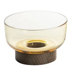 Artemide Bontà skål, gul, Ø 18 cm, glass, tre