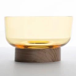Artemide Bontà skål, gul, Ø 18 cm, glass, tre