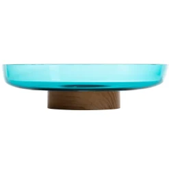 Artemide Bontà skål, turkis, Ø 26 cm, glass, tre