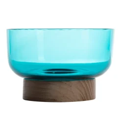 Artemide Bontà skål, turkis, Ø 18 cm, glass, tre