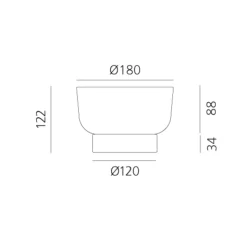Artemide Bontà skål, turkis, Ø 18 cm, glass, tre