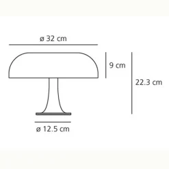 Artemide Nessino – designbordlampe, oransje