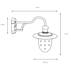 Aruba utendørs vegglampe, Ø 25 cm, rustbrun