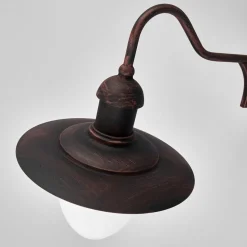 Aruba utendørs vegglampe, Ø 25 cm, rustbrun