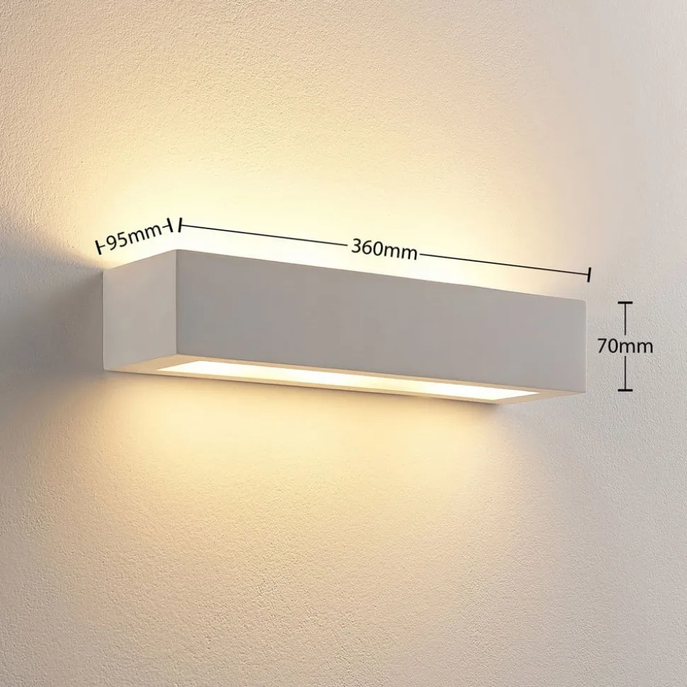 Arya vegglampe, opp/ned, hvit, gips, G9, 2 lyskilder, lakkerbar