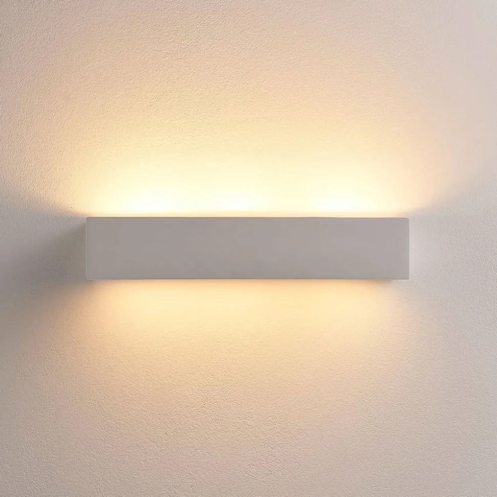 Arya vegglampe, opp/ned, hvit, gips, G9, 2 lyskilder, lakkerbar