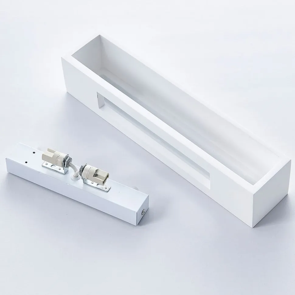 Arya vegglampe, opp/ned, hvit, gips, G9, 2 lyskilder, lakkerbar