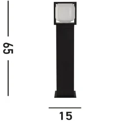 Athens LED-gatelampe, IP54, svart, høyde 65 cm, metall