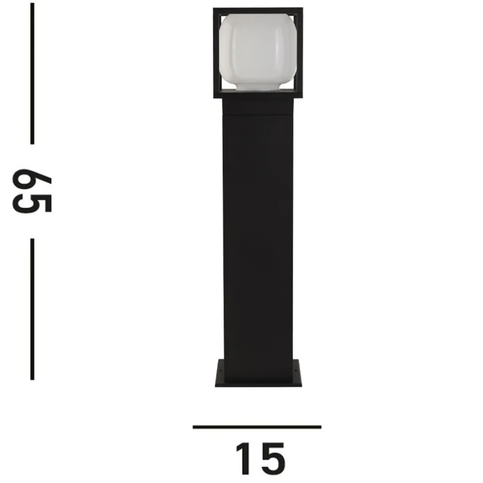 Athens LED-gatelampe, IP54, svart, høyde 65 cm, metall