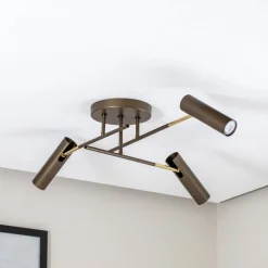 Axion taklampe, 3 lyskilder, titanfarget, stål