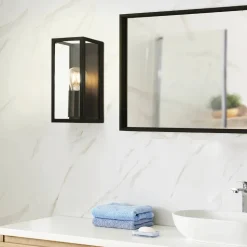 Baderomsvegglampe Amezola, 1 lyskilde, svart