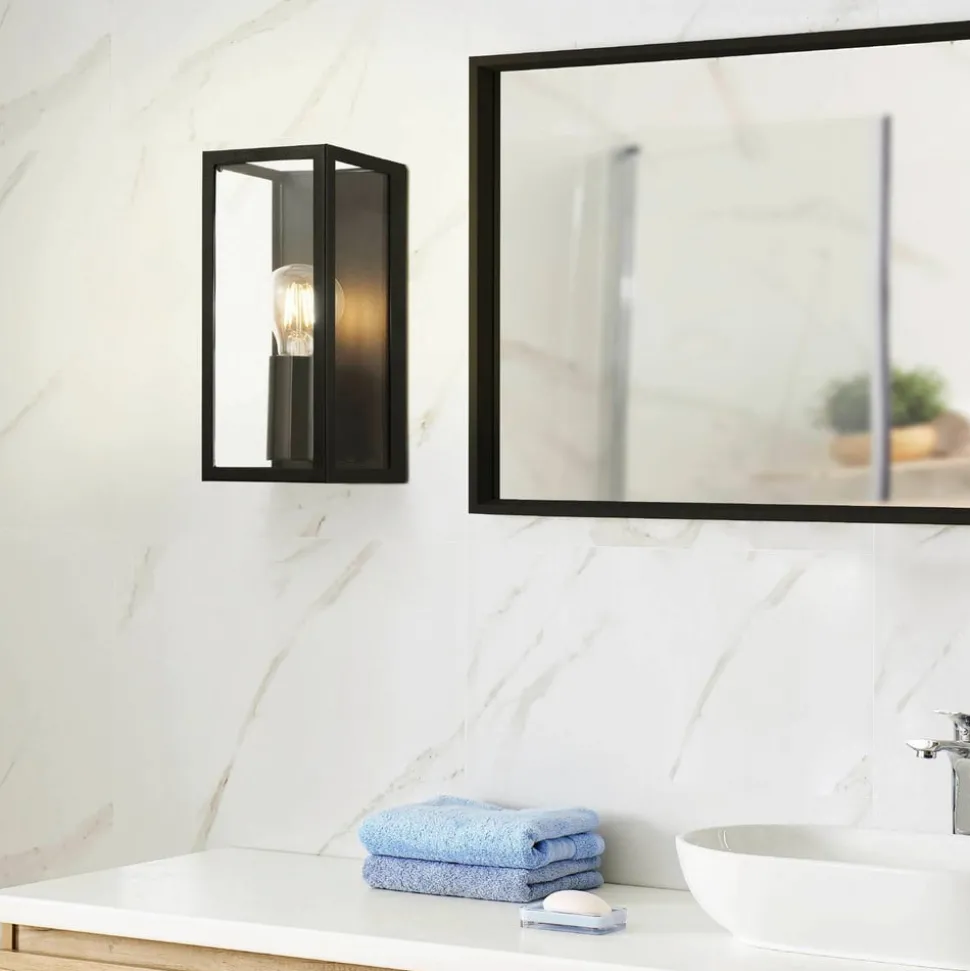 Baderomsvegglampe Amezola, 1 lyskilde, svart