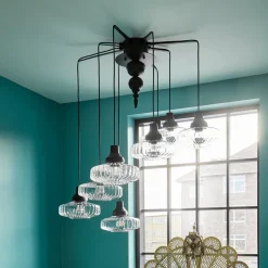 Baldakin Flash Your Lamps Deluxe, svart, 8 armer