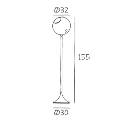 Ballroom gulvlampe, lilla, glass, håndblåst, dimbar