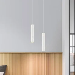 BARE LYS. Fest hengelampe med oppladbar LED, hvit, jern