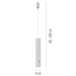 BARE LYS. Fest hengelampe med oppladbar LED, hvit, jern