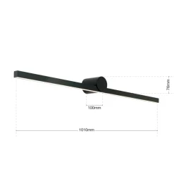 Beauty LED-speilbelysning, bredde 101 cm, svart