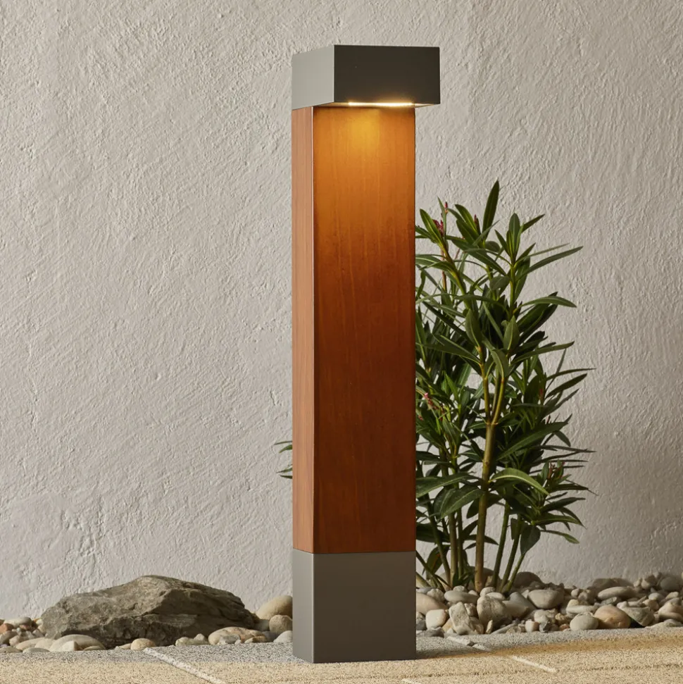 BEGA 84498 LED-veilampe, sølv, kantet hode