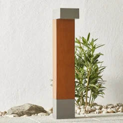 BEGA 84498 LED-veilampe, sølv, kantet hode