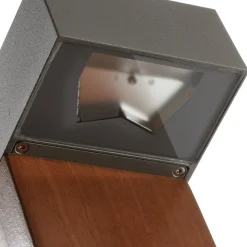 BEGA 84498 LED-veilampe, sølv, kantet hode