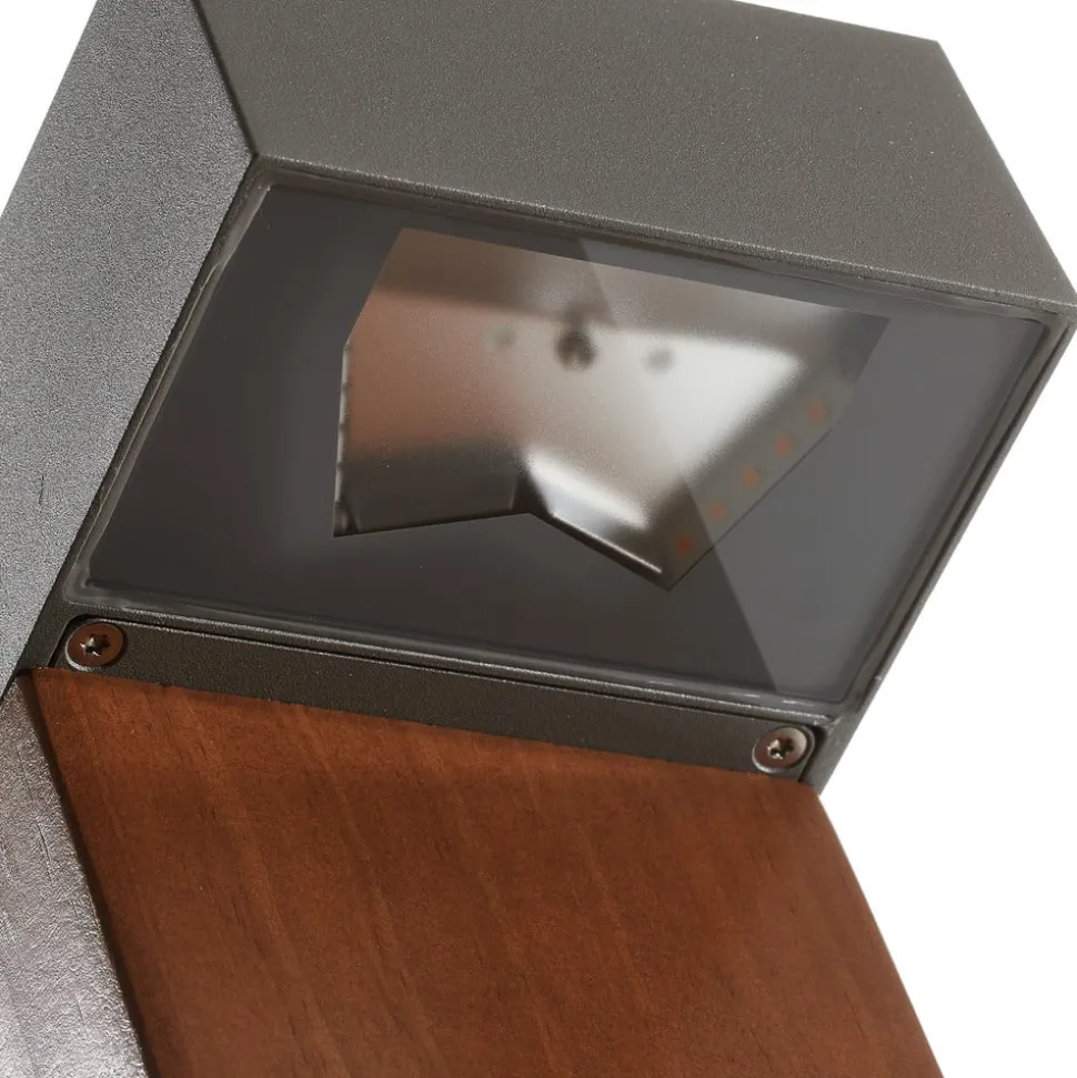 BEGA 84498 LED-veilampe, sølv, kantet hode