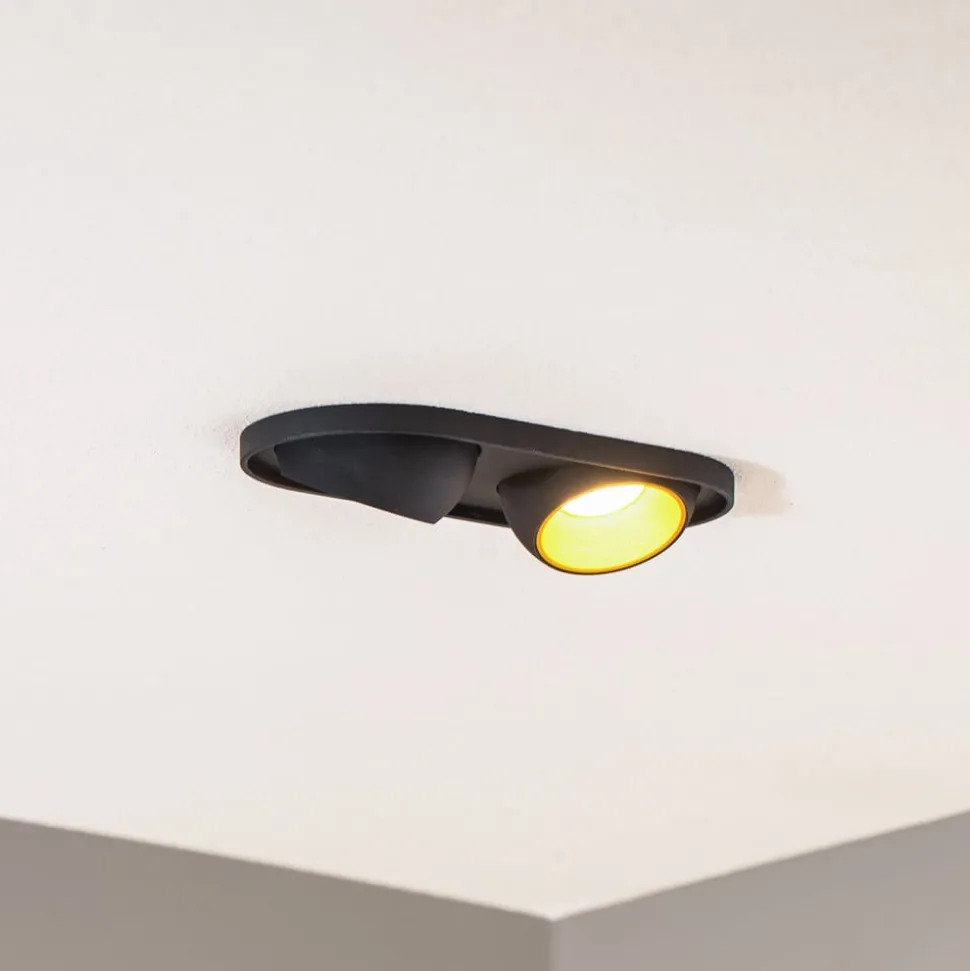 Bega LED innfelt spot Studio Line, svart/messing, 2 lyskilder.