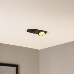 Bega LED innfelt spot Studio Line, svart/messing, 2 lyskilder.