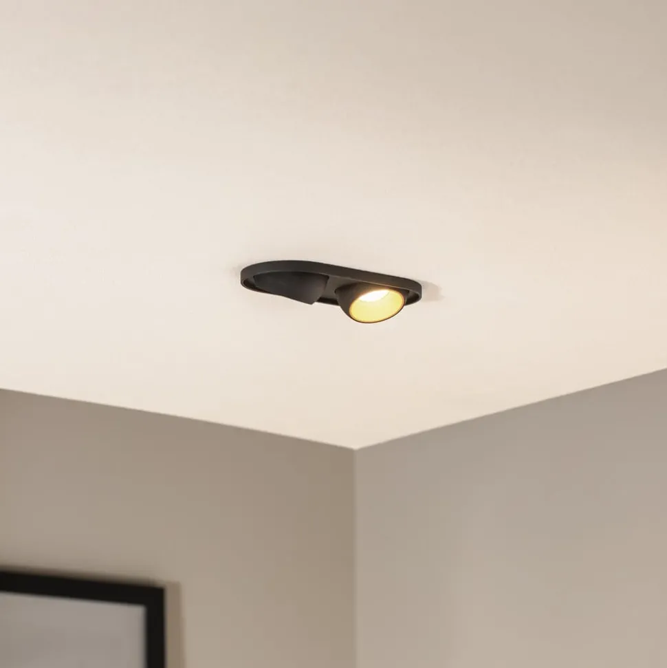 Bega LED innfelt spot Studio Line, svart/messing, 2 lyskilder.