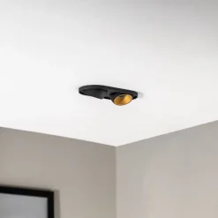 Bega LED innfelt spot Studio Line, svart/messing, 2 lyskilder.