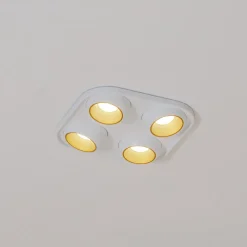 Bega LED innfelt spot Studio Line, hvit/messing, 4 lyskilder.