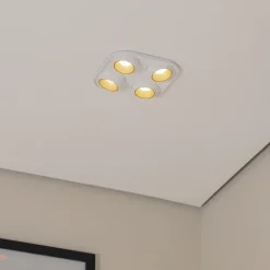 Bega LED innfelt spot Studio Line, hvit/messing, 4 lyskilder.