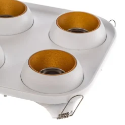 Bega LED innfelt spot Studio Line, hvit/messing, 4 lyskilder.