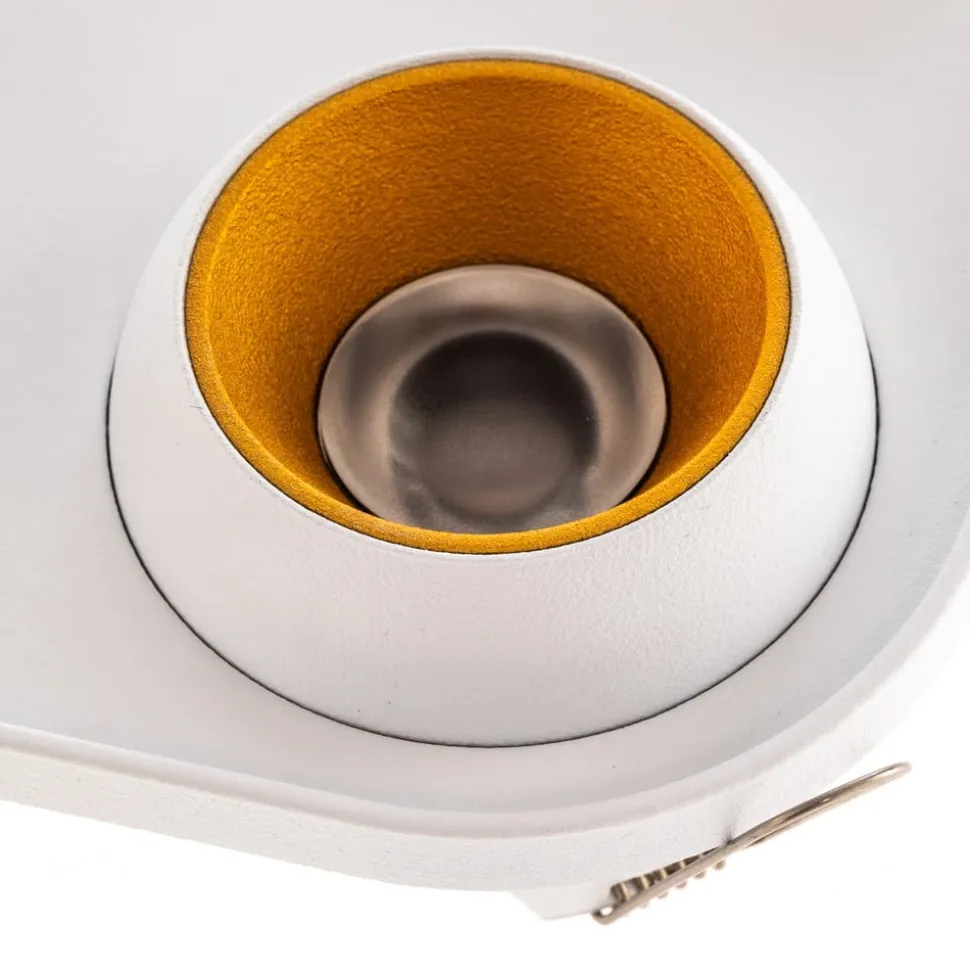 Bega LED innfelt spot Studio Line, hvit/messing, 4 lyskilder.