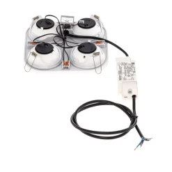 Bega LED innfelt spot Studio Line, hvit/messing, 4 lyskilder.