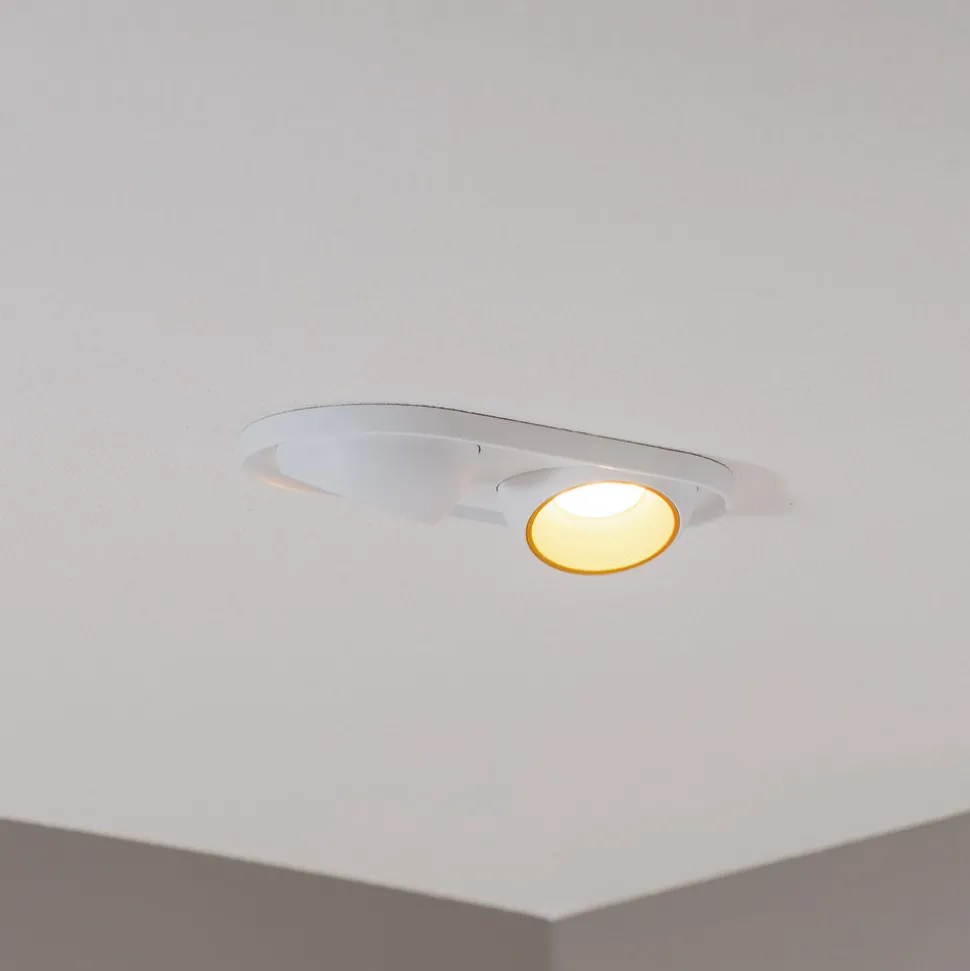 Bega LED innfelt spot Studio Line, hvit/messing, 2 lyskilder.