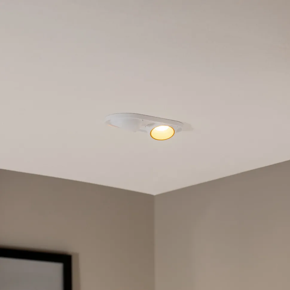 Bega LED innfelt spot Studio Line, hvit/messing, 2 lyskilder.