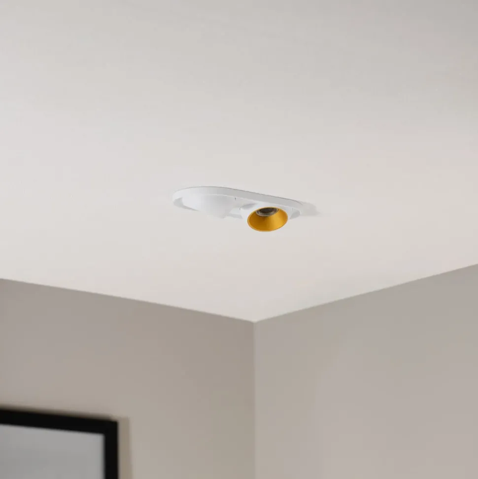 Bega LED innfelt spot Studio Line, hvit/messing, 2 lyskilder.