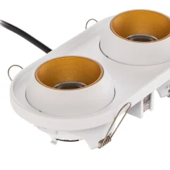 Bega LED innfelt spot Studio Line, hvit/messing, 2 lyskilder.