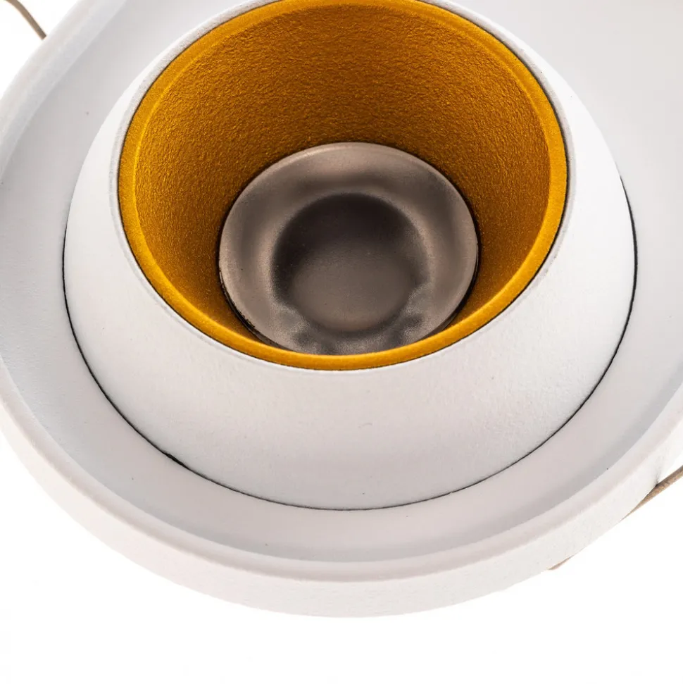 Bega LED innfelt spot Studio Line, hvit/messing, 2 lyskilder.