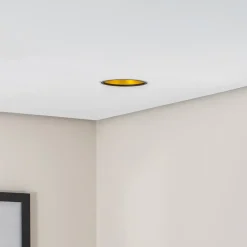 Bega LED innfelt takspot Studio Line, svart/messing, aluminium