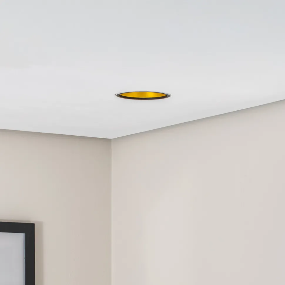 Bega LED innfelt takspot Studio Line, svart/messing, aluminium