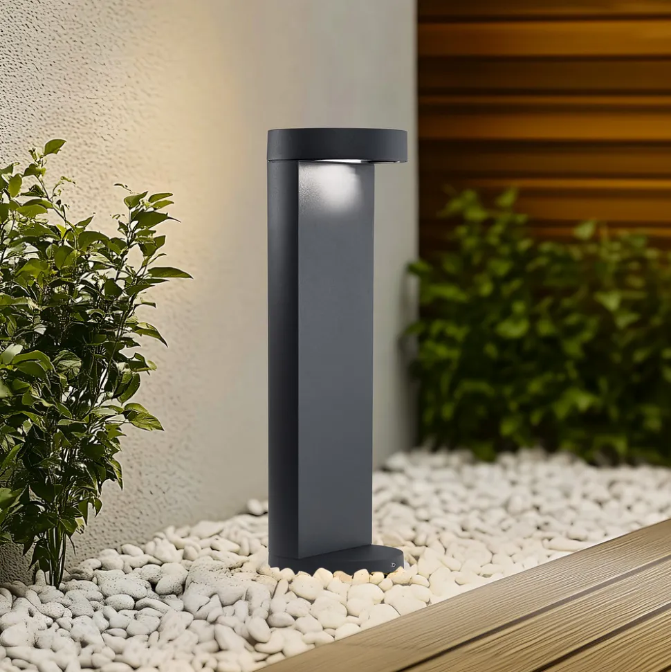 Bega LED-sokkellampe 84749, grafitt, støpt aluminium, glass