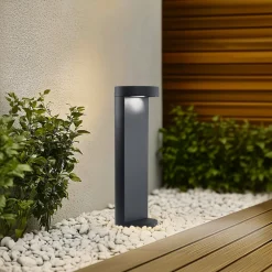 Bega LED-sokkellampe 84749, grafitt, støpt aluminium, glass