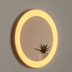 Bega LED-speil Studio Line svart-messing, Ø 50 cm