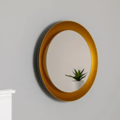 Bega LED-speil Studio Line svart-messing, Ø 50 cm